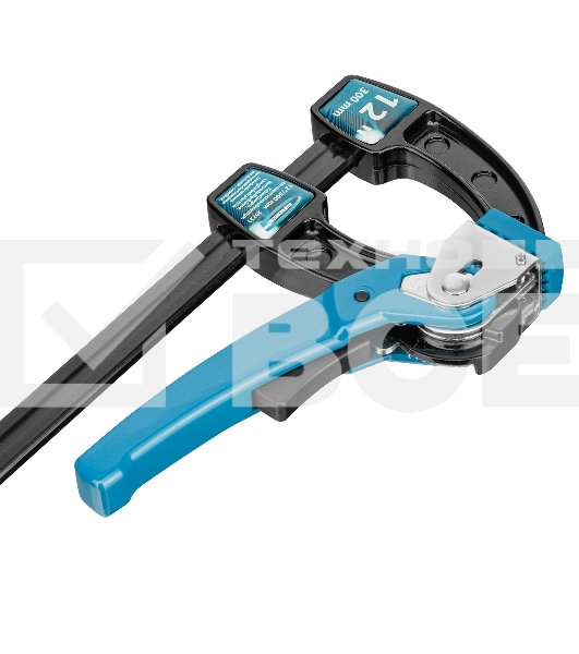 Струбцина реечная Gross быстрозажимная, металлический корпус, рычажный храповый механизм, 12