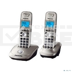 Телефон беспроводной (DECT) Panasonic KX-TG2512RUN (платиновый) {Доп трубка в комплекте,АОН, Caller ID,спикерфон на трубке,полифония}, фото2