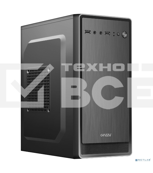 Компьютерный корпус Ginzzu B180 2*USB 2.0,AU w/o PSU