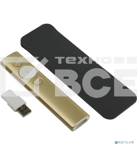 Презентер Logitech Spotlight золотистый, радиоканал, USB, кнопки - 3