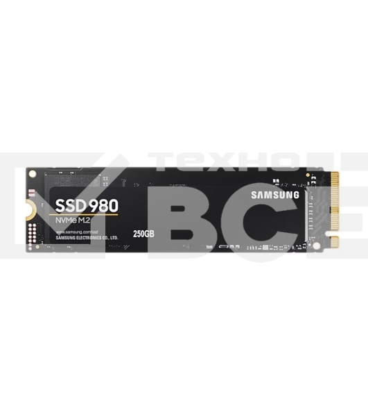 Накопитель SSD Samsung 980, 250GB, PCIe 3.0 x4, M.2 2280, NVMe, R/W 2900/1300