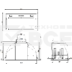 Встраиваемая вытяжка FALMEC BUILT-IN BURANO 50  INOX, серия Design, 52 см, электронное/кнопочное управление, светодиодное освещение, периметральное всасывание, 3 скорости, отвод/циркуляция, таймер, максимальная производительность 1040 м3/ч, угольный фильт, фото 1