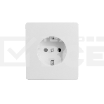 Розетка ROUND 1-ая с/з с/у, со шторками 16А перламутр Kranz KR-78-0701-1, фото 1