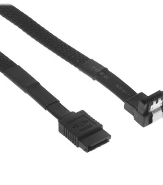 Кабель интерфейсный SATA Cablexpert CC-SATAM-DATA90-BL-100CM, Sata3 7pin/7pin, мет.защелка, угловой разъем, 100 см, черный, пакет