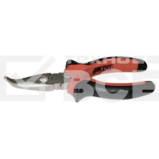 Длинногубцы Matrix black nickel 160 мм изогнутые, двухкомпонентные рукоятки