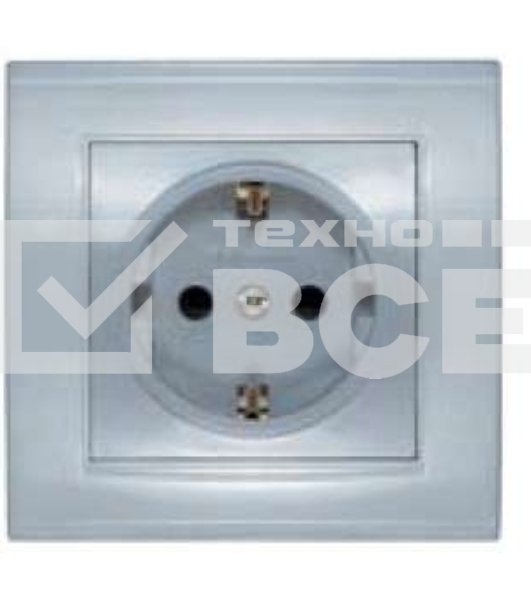 Розетка 1-м СП Бриллиант защ. шторки с заземл. серебр. UNIVersal 7949889