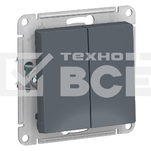 Механизм выключателя 2-кл. СП AtlasDesign 10А IP20 (сх. 5) 10AX грифель