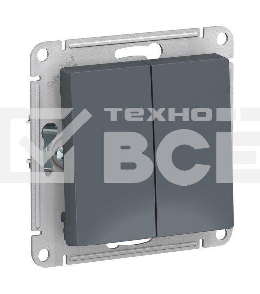 Механизм выключателя 2-кл. СП AtlasDesign 10А IP20 (сх. 5) 10AX грифель