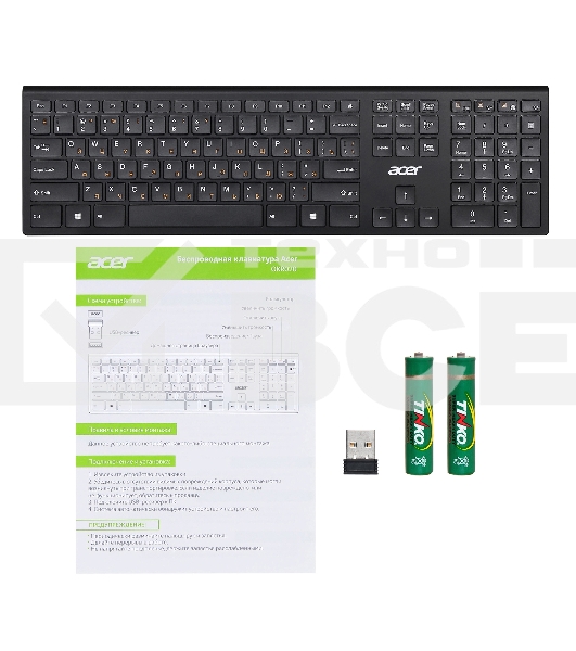 Клавиатура Acer OKR020 беспроводная, USB, Радиоканал, черный