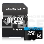 Флеш карта microSD 256GB ADATA microSDHC Class 10 UHS-I A1 100/25 MB/s (SD адаптер), фото 1
