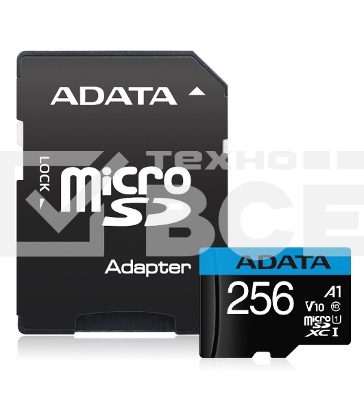 Флеш карта microSD 256GB ADATA microSDHC Class 10 UHS-I A1 100/25 MB/s (SD адаптер)