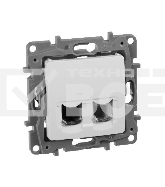 Розетка ETIKA RJ11+RJ45 кат. 5 UTP, бел. ETIKA Розетка RJ11+RJ45 кат. 5 UTP, бел.