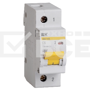 Автоматический выключатель IEK  ВА47-100 1P 6А 10кА х-ка C