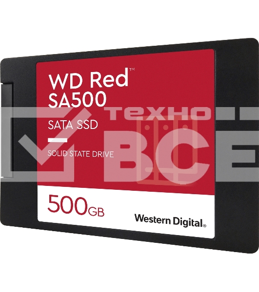 Накопитель SSD WD Red SA500 WDS500G1R0A, 500Gb, SATA III, 2.5