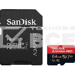 Карта памяти SanDisk Extreme Pro microSD UHS I Card 64GB for 4K Video on Smartphones, Action Cams & Drones 200MB/s Read, 90MB/s Write, Lifetime Warranty, фото 1