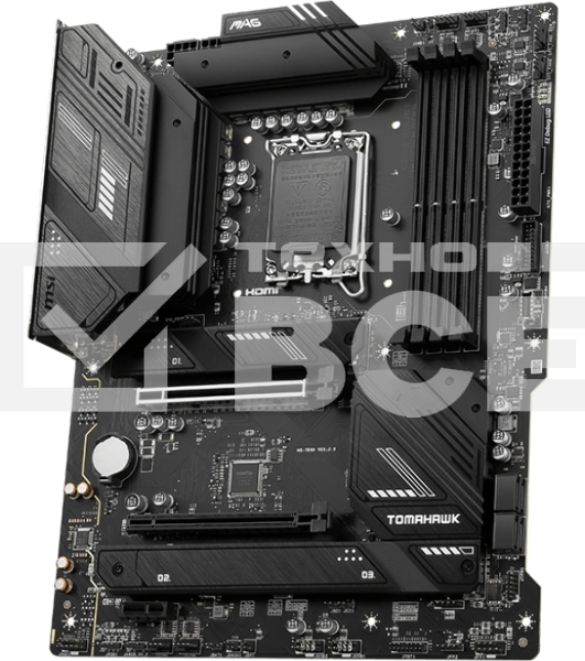 Материнская плата MSI MAG B760 TOMAHAWK WIFI, LGA 1700, Intel B760, 4xDDR5, 4xSATA, 3xM.2, 1xPCI-E 3.0 x4, 1xPCI-E 5.0 x16, 1xHDMI, 1xDP, 1xUSB Type-C, 1x2.5Gb LAN, 4xUSB-A 2.0, 4xUSB-A 3.2 Gen 2, 5x3.5 мм, 7.1, Standard-ATX