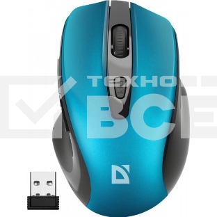 Мышь беспроводная Defender Prime MB-053 бирюзовый, 1600 dpi, радиоканал, USB, кнопки - 6
