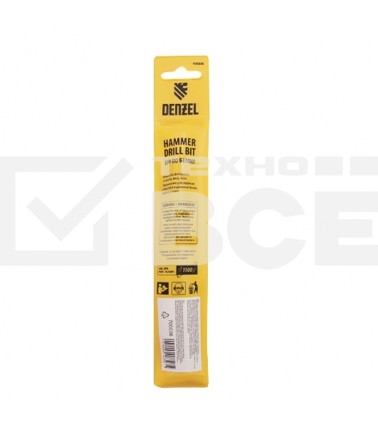 Бур по бетону, двойная спираль, Cobalt W-tip, 16x160 мм, SDS PLUS Denzel