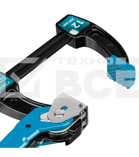 Струбцина реечная Gross быстрозажимная, металлический корпус, рычажный храповый механизм, 12