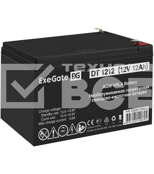 Батарея Exegate Special DT 1212/EXS12120 (12V 12Ah) клеммы F1