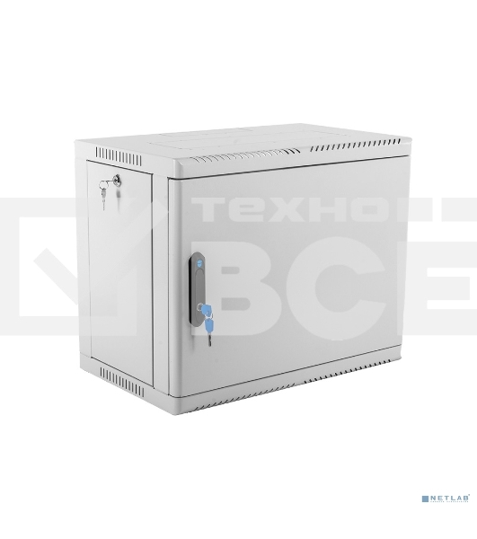 Шкаф коммутационный ЦМО (ШРН-9.350.1) настенный 9U 600x350мм пер.дв.стал.лист 200кг серый 300мм 180град.