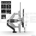 Настольное крепление ExeGate EDM2-3210-22G (кронштейн для двух мониторов 15