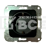Розетка Kranz DEA 1-ая с/з с/у 16А мех. черный металлик KR-78-0331, фото 1