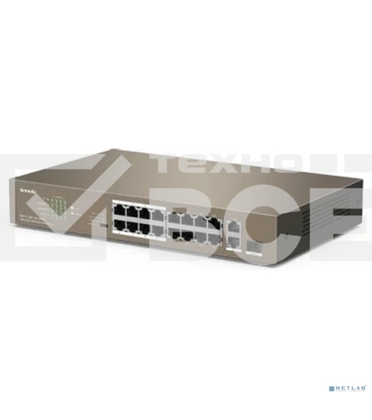 Коммутатор неуправляемый IP-COM F1118P-16-150W PoE, 18 портов, 18х100 Мбит/с, 2x1 Гбит/с, PoE 16х30 Вт (до 130Вт)