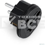 Адаптер-переходник Buro BU-PA01-B, 1 розетка, черный (пакет ПЭ), фото6