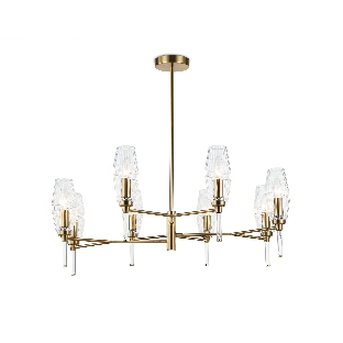 Люстра Ambrella light LH55202/8 BS/CL латунь/прозрачный E14*8 max 40W D800*520