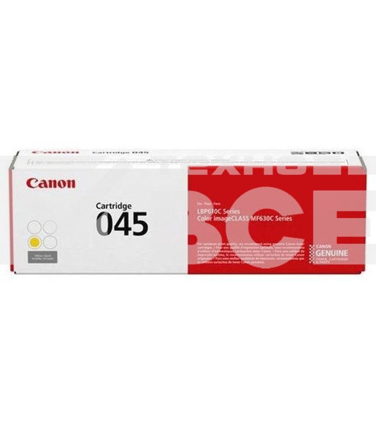 Картридж лазерный Canon 045Y желтый, 1300 стр., для i-SENSYS MF631/633/635, LBP611