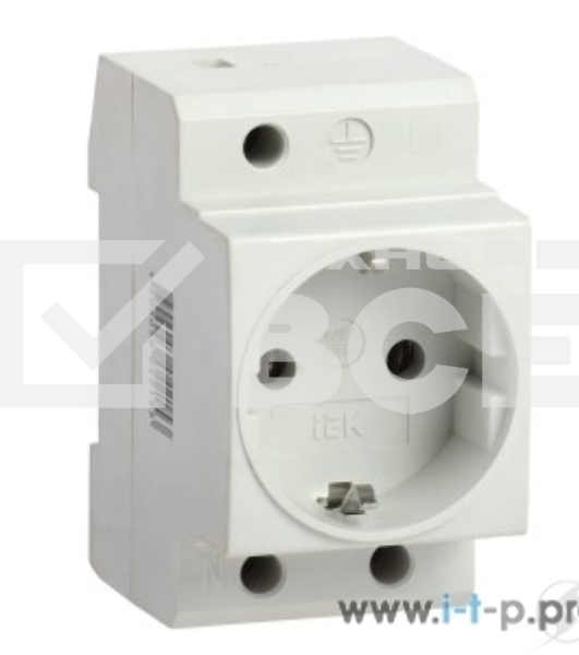 Розетка силовая РАр10-3-ОП с заземл. на DIN-рейку ИЭК MRD10-16