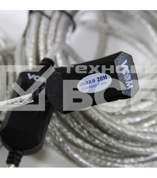 Кабель VCOM VUS7049-20M Кабель-адаптер USB2.0-repeater, удлинительный активный <Am-->Af> 20м