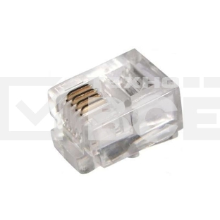 Разъем телефонный RJ-14 6P4C (уп.100шт) Rexant 05-1012