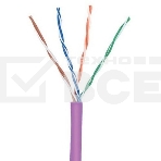 Кабель информационный Lanmaster TWT-5EUTP-NGLS кат.5е U/UTP не экранированный 4X2X24AWG PVC внутренний 305м фиолетовый, фото 1