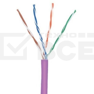 Кабель информационный Lanmaster TWT-5EUTP-NGLS кат.5е U/UTP не экранированный 4X2X24AWG PVC внутренний 305м фиолетовый