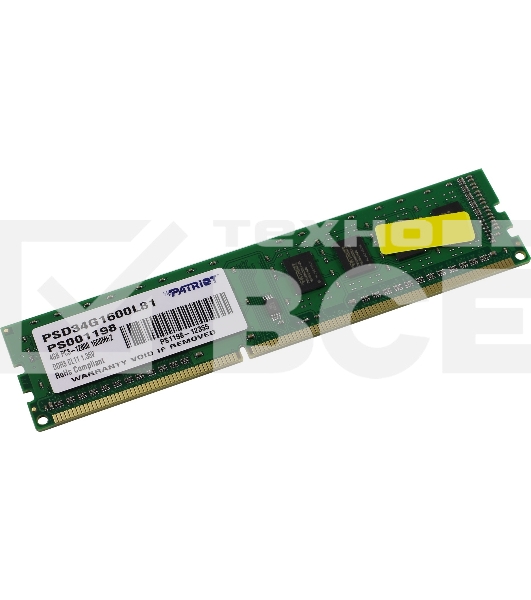 Оперативная память Patriot Signature, DDR3L, 4GB (1x4 GB), 1600 MHz, CL11