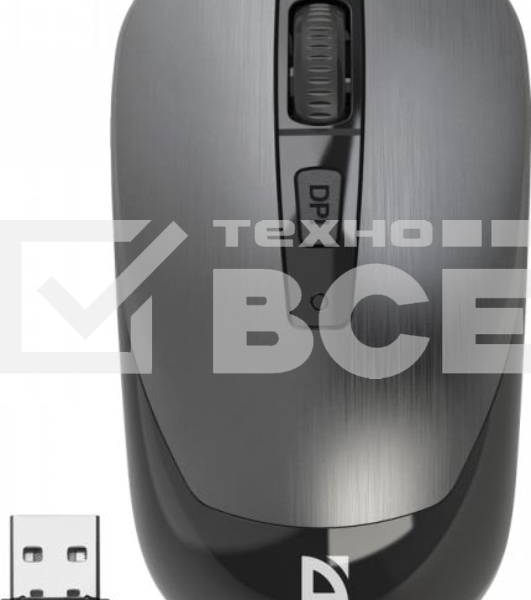 Мышь беспроводная Defender Wave MM-995 серебристый, 1600 dpi, радиоканал, USB, кнопки - 4