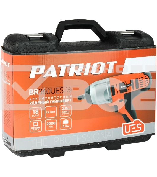 Гайковерт ударный PATRIOT BR 360UES 1/2. 0-2000 об/мин; 3200 уд/мин;