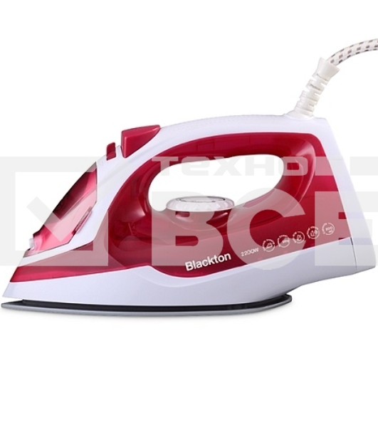 Утюг Blackton Bt SI2110 White-Red. Мощность 1200 Вт, Резервуар для воды 200 мл, Постоянная подача пара 18 г/мин, Антипригарная подошва, Индикация готовности к работе, Защита от перегрева, Шарнирное вращение шнура на 360', Длина сетевого шнура 1.6 м