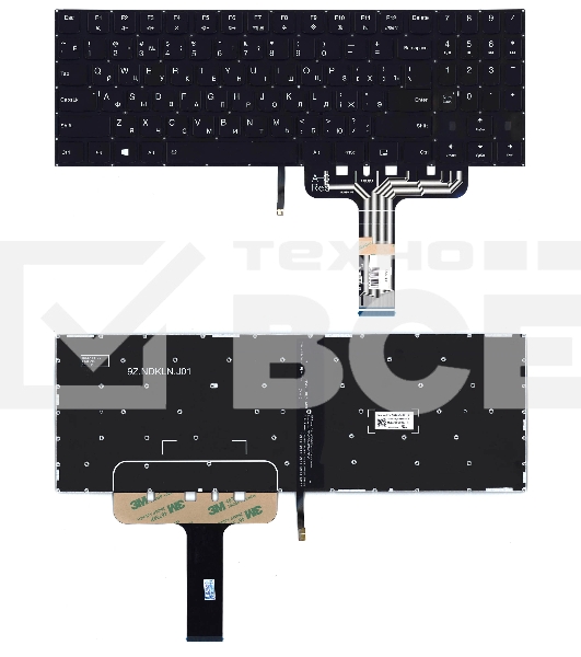 Клавиатура для ноутбука Lenovo Legion Y730-17ICH черная с белой подсветкой