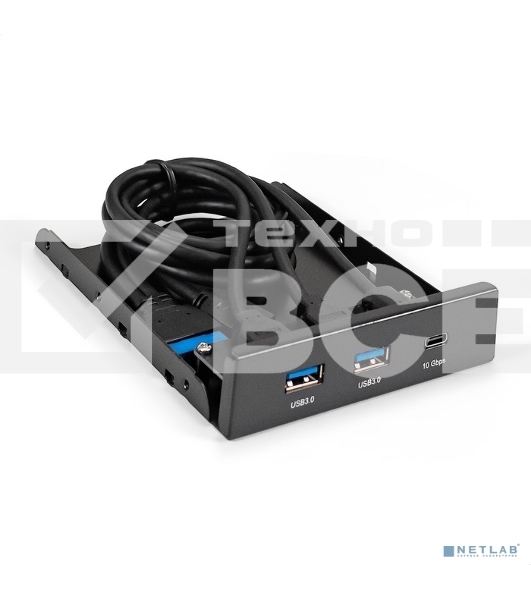 Планка USB на переднюю панель ExeGate U3H-616, 3,5