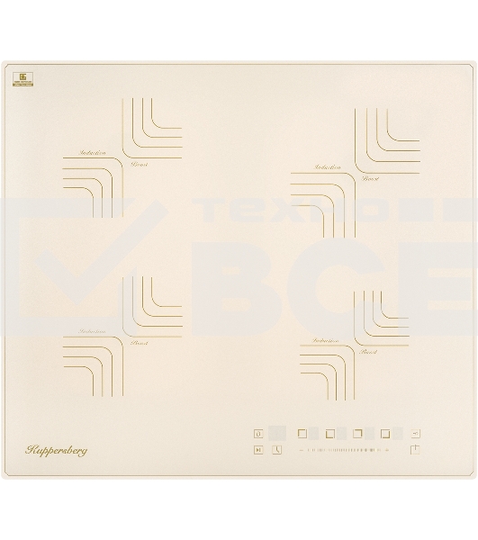 Встраиваемые индукционные панели Kuppersberg ICS 606 C, коллекция Classic, 60 см, прямые края, 9 уровней мощности, инвертер, кнопка блокировки панели, бустер, блокировка управления, Stop and Go, таймер, автоматическое отключение, электронное/сенсорное упр