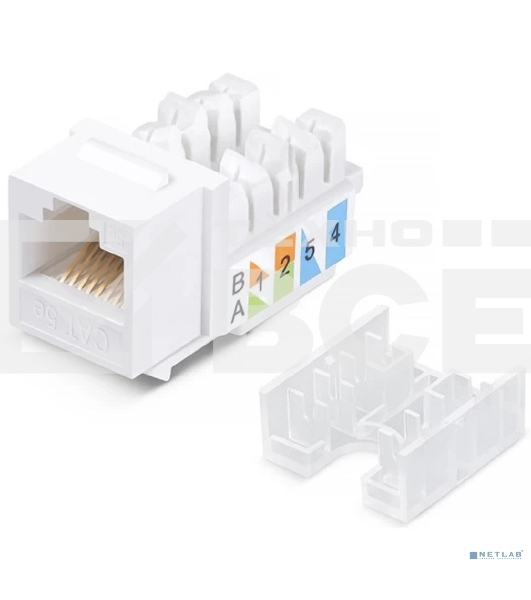 Модуль-вставка Keystone Jack RJ-45 ExeGate KJ-8P8C-SH-C6A-180-TL (Кат.6A, экранированная, 180 градусов, IDC Toolless (без инструмента))
