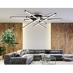 Потолочный светодиодный светильник Ambrella light FL6252 BK черный 97W 3000K-6400K 805*760*170 (ПДУ ИК), фото 1