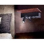 Настенный светодиодный светильник Ambrella light FW291 BK/DW черный/темное дерево LED 4200K+3000K 6W+1W 265*110*130, фото5