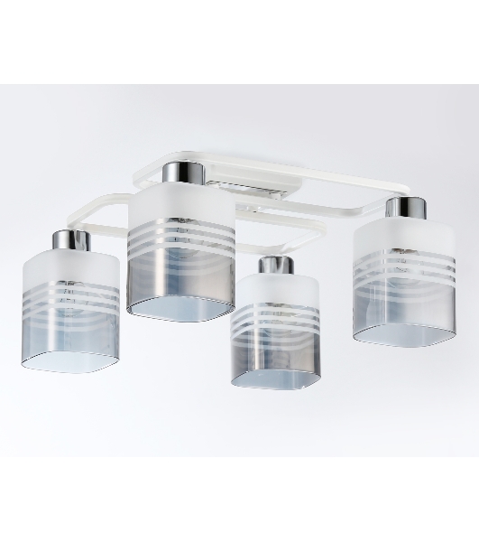Светильник Ambrella light TR303205/4 WH/CH/SM/FR белый/хром/дымчатый/белый матовый E27*4 max 60W 370*370*200