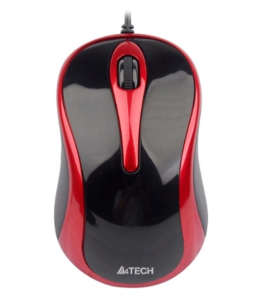 Мышь A4Tech N-360-2 (черный+красн.) USB, 2+1 кл.-кн.,провод.мышь