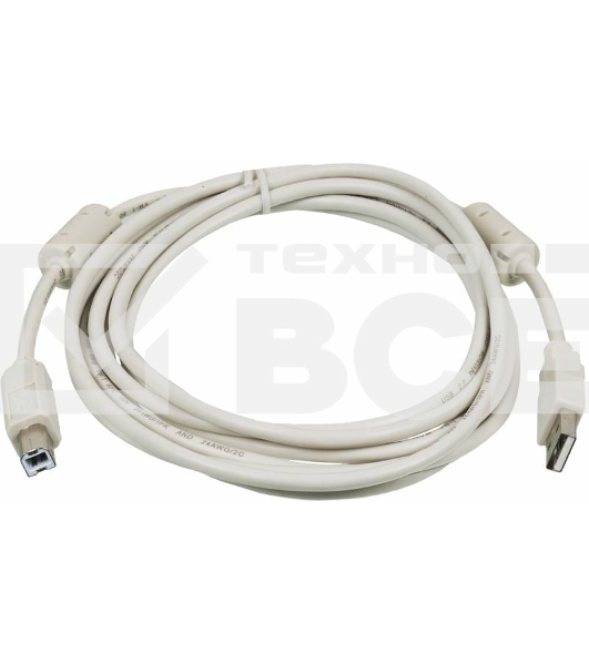 Кабель USB2.0 Ningbo USB A (m)/USB B (m) 3м феррит.кольца (USB2.0-AM/BM-3M-MG)