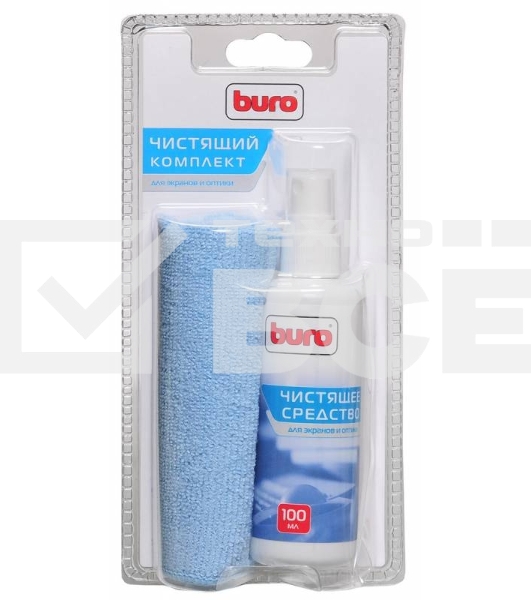 Чистящий набор (салфетки + гель) Buro BU-S/MF (салфетка и спрей) для экранов и оптики блистер 100мл